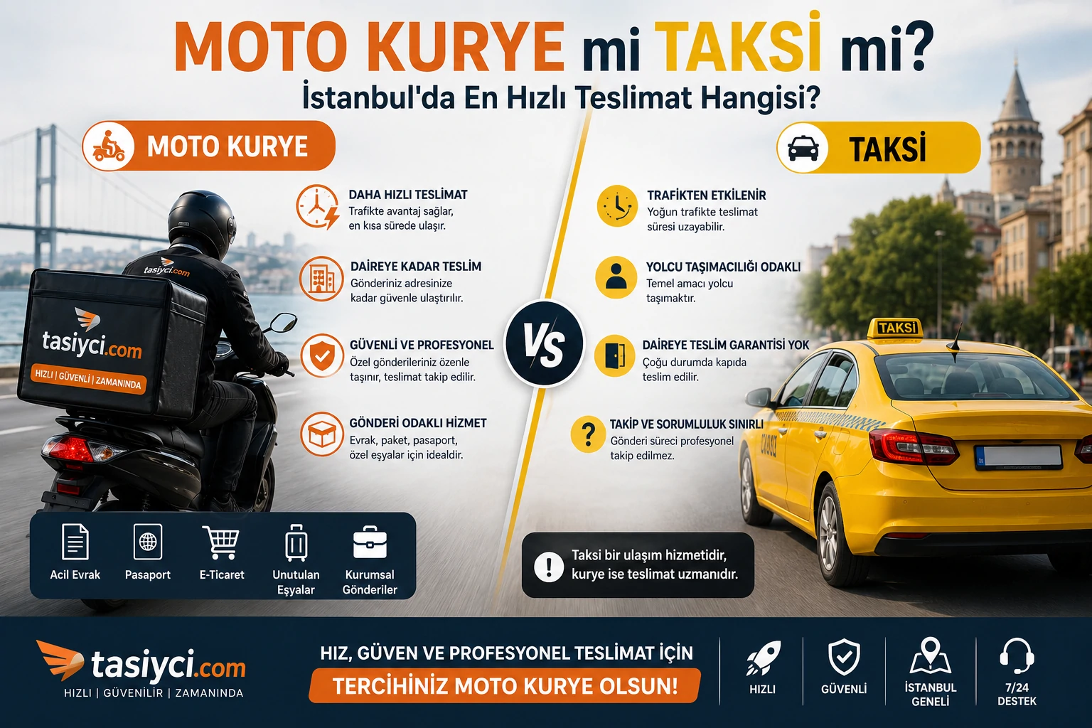 Moto Kurye mi Taksi mi? İstanbul'da En Hızlı Teslimat Hangisi?