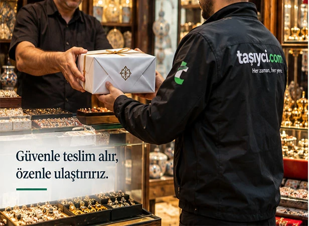 Kapalıçarşı mağazasından ticari ürün teslim alan kurye