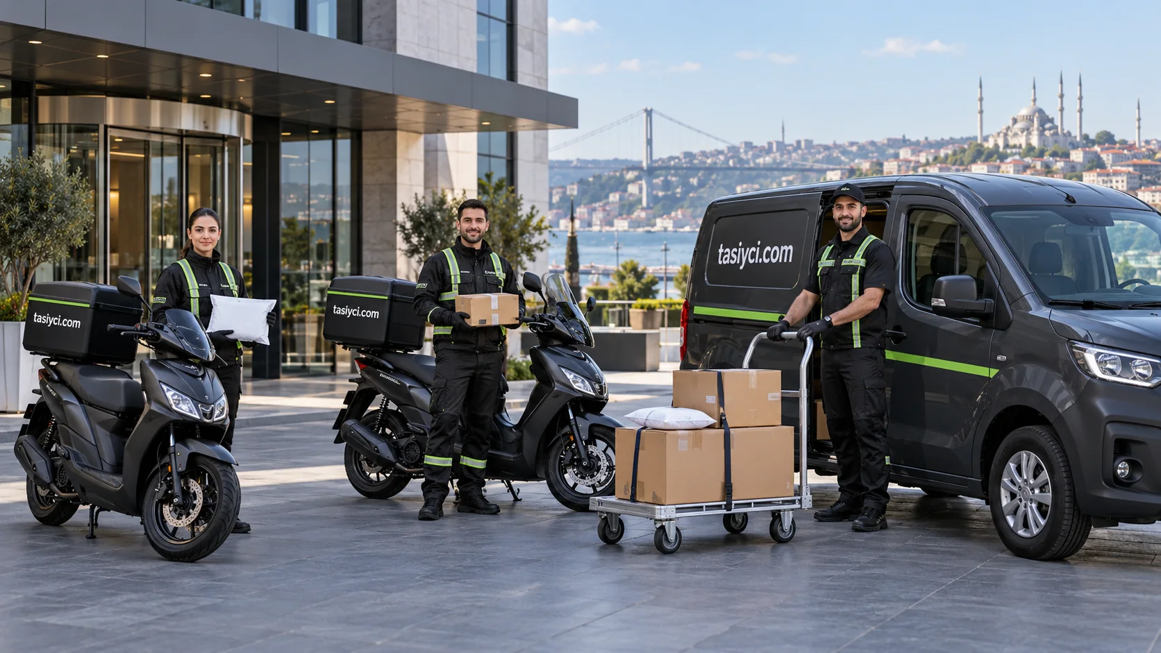 Normal express VIP ve araçlı kurye hizmeti seçimini gösteren İstanbul teslimat operasyonu