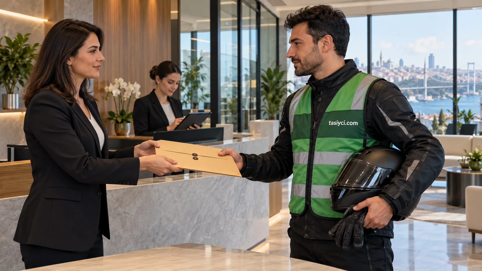 İstanbul'da şirketten teslim alınan kurumsal evrak için hızlı kurye operasyonu